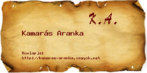 Kamarás Aranka névjegykártya